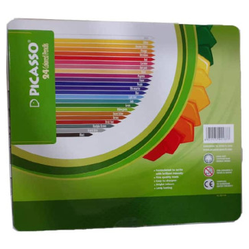 بسته مداد رنگی 24 عددی جعبه فلزی پیکاسو Picasso 24 colored