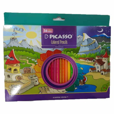 بسته مداد رنگی 36 عددی جعبه مقوایی پیکاسو Picasso 36 colored