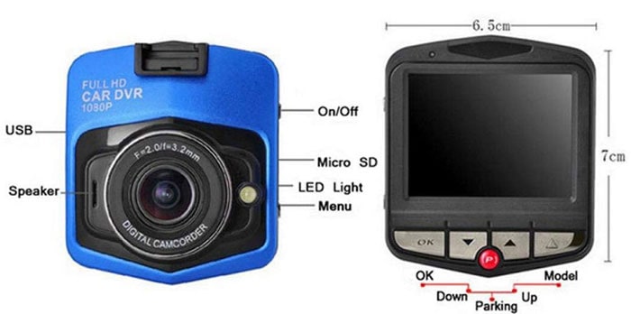 دوربین دیجیتال 2.4 اینچ دید در شب خودرو Car DVR Vehicle Camera