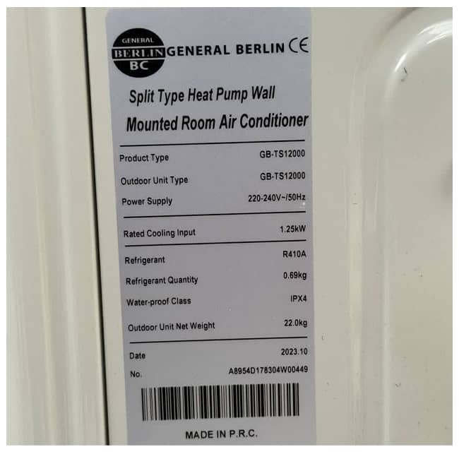 کولر گازی 36000 جنرال برلین اینورتر GB-TS36000 T3