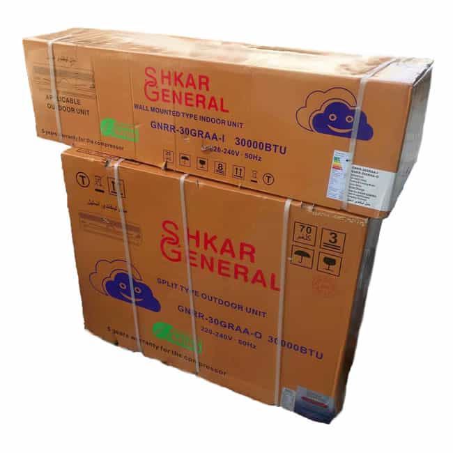 کولر گازی 30000 جنرال شکار لبخندی استیل GNRR-30RAA-I R410 T3