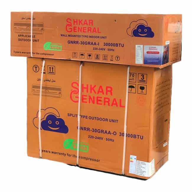 کولر گازی 30000 جنرال شکار لبخندی استیل GNRR-30RAA-I R410 T3