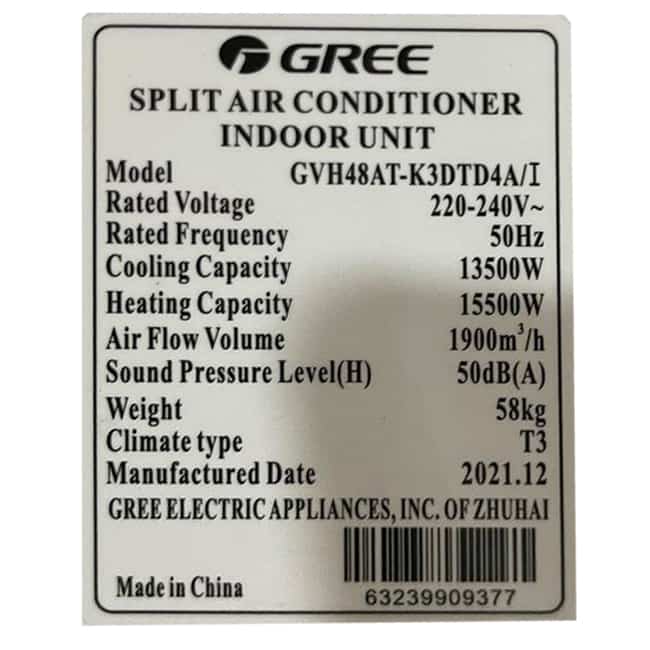 کولر گازی ایستاده 48000 اینورتر اسپلیت گری GREE GVH48AT-K3DTD4A/I